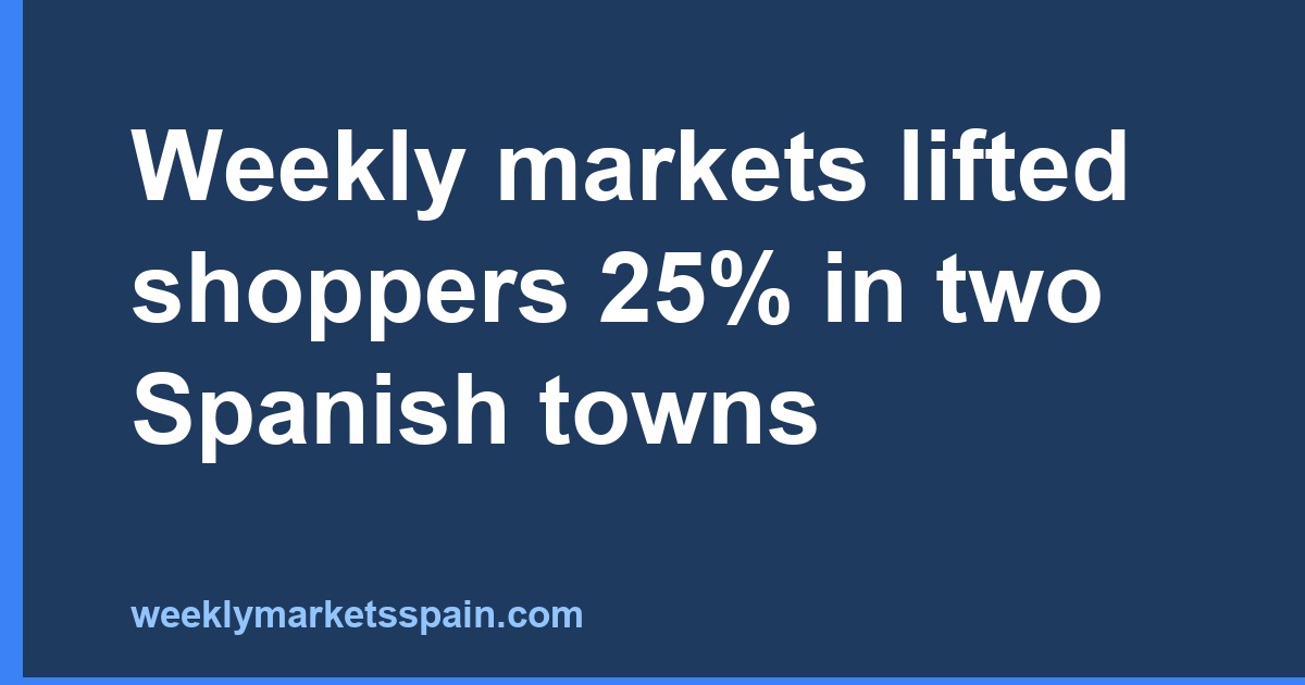 Weekly markets lifted shoppers 25% in two Spanish towns